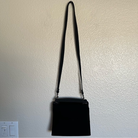 Vintage 1990s velvet evening bag Black Clutch Crossbody Bag - Picture 9 of 9